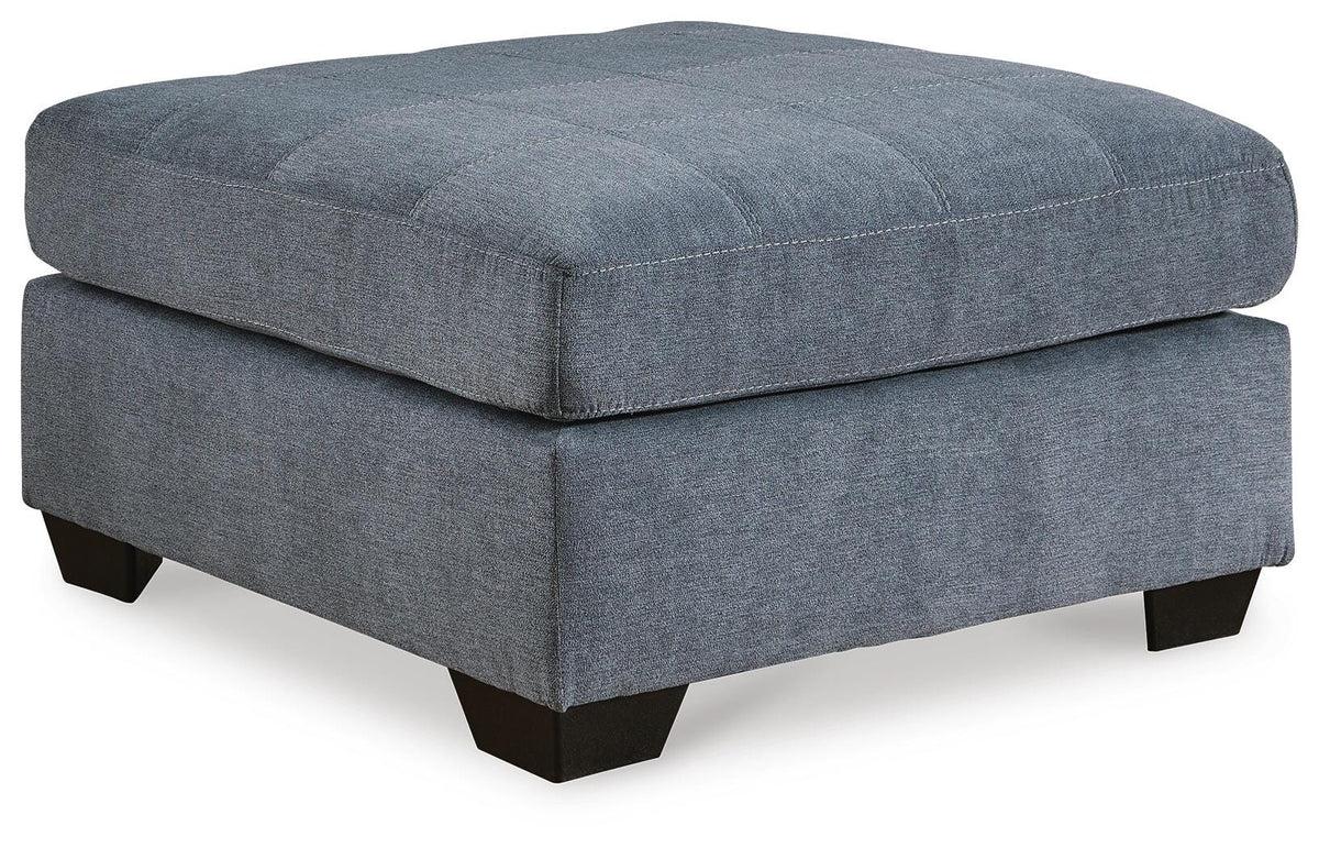 Quinn Oversized Accent Ottoman in Denim
