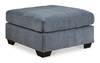 Quinn Oversized Accent Ottoman in Denim