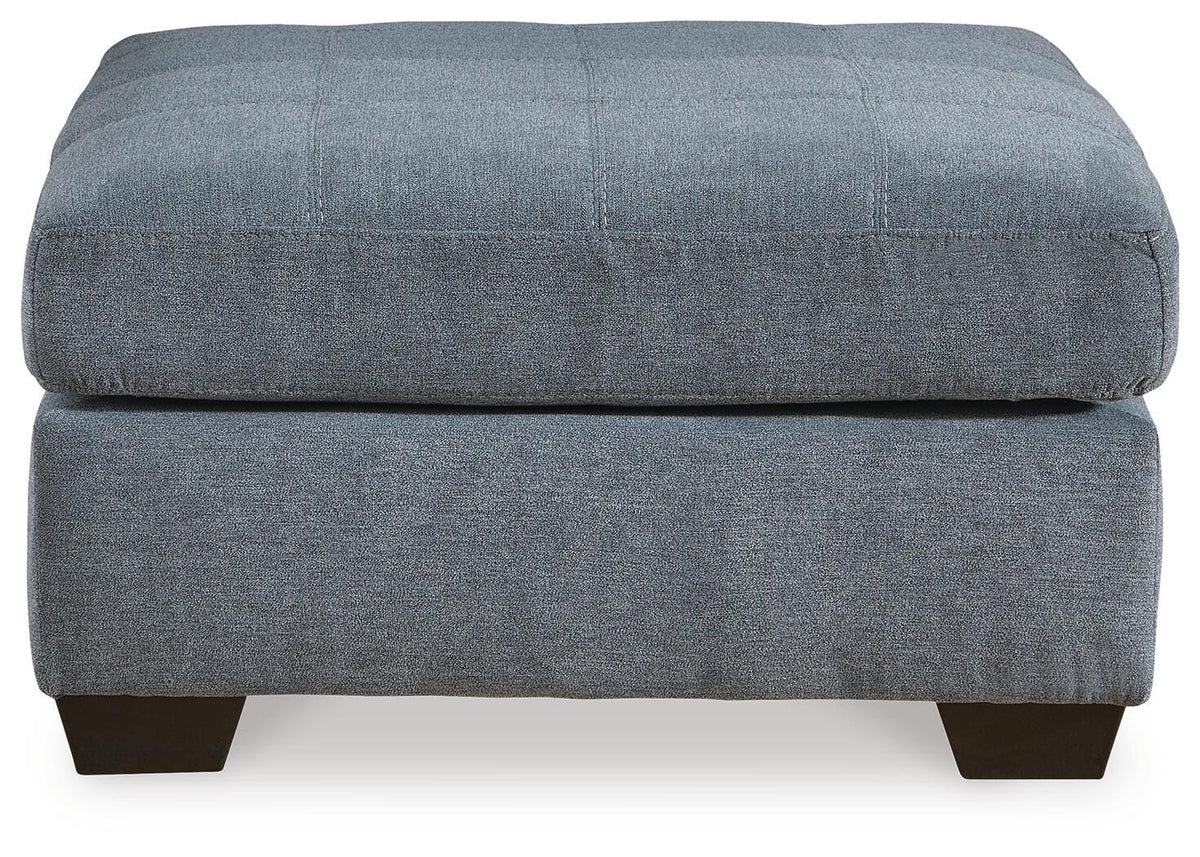 Quinn Oversized Accent Ottoman in Denim