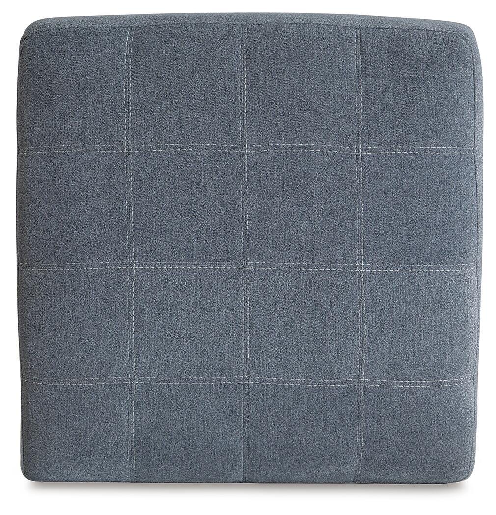 Quinn Oversized Accent Ottoman in Denim