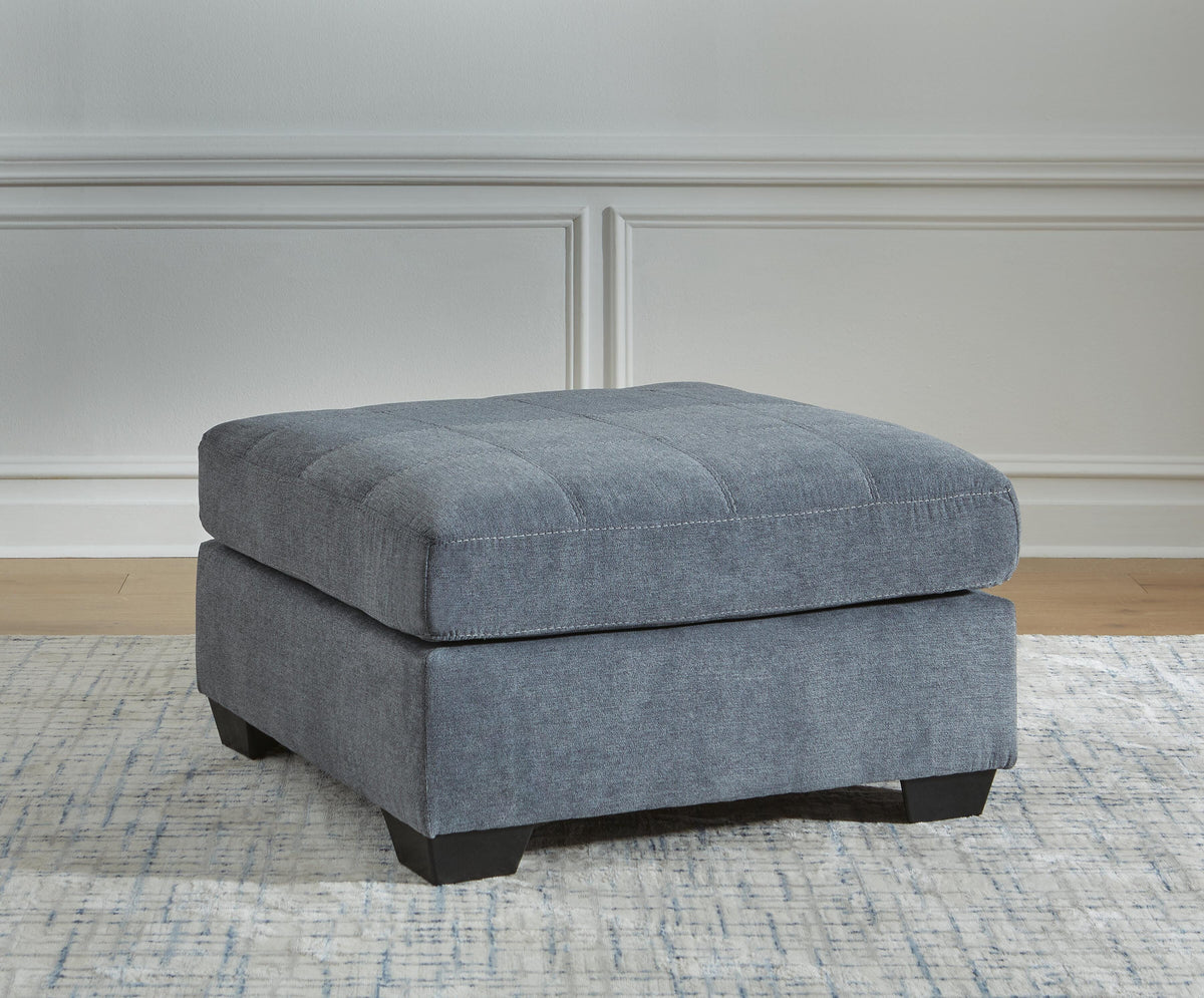 Quinn Oversized Accent Ottoman in Denim