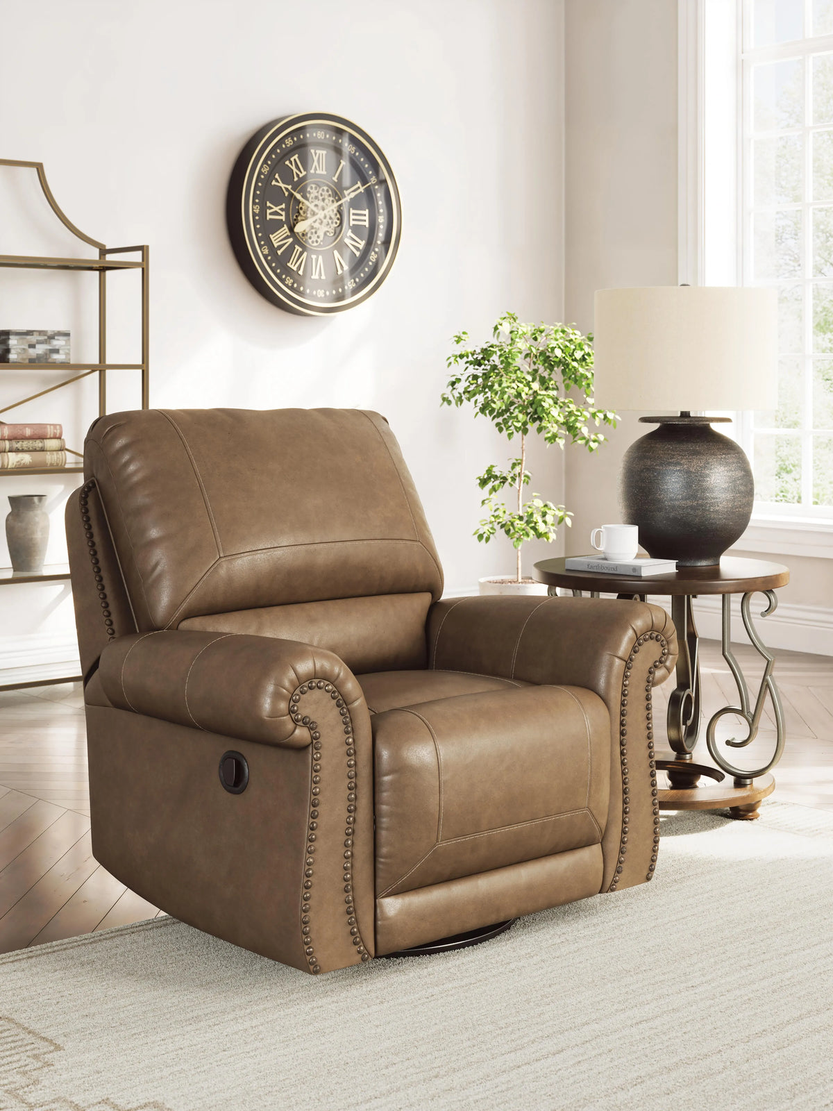 Marlo Swivel Glider Recliner in Earth