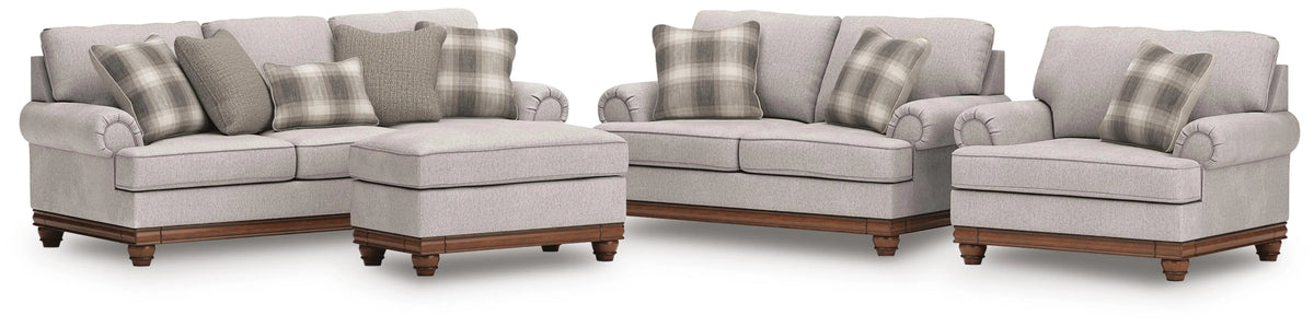 Poppy Sofa with Loveseat and Oversized Chair and Ottoman
