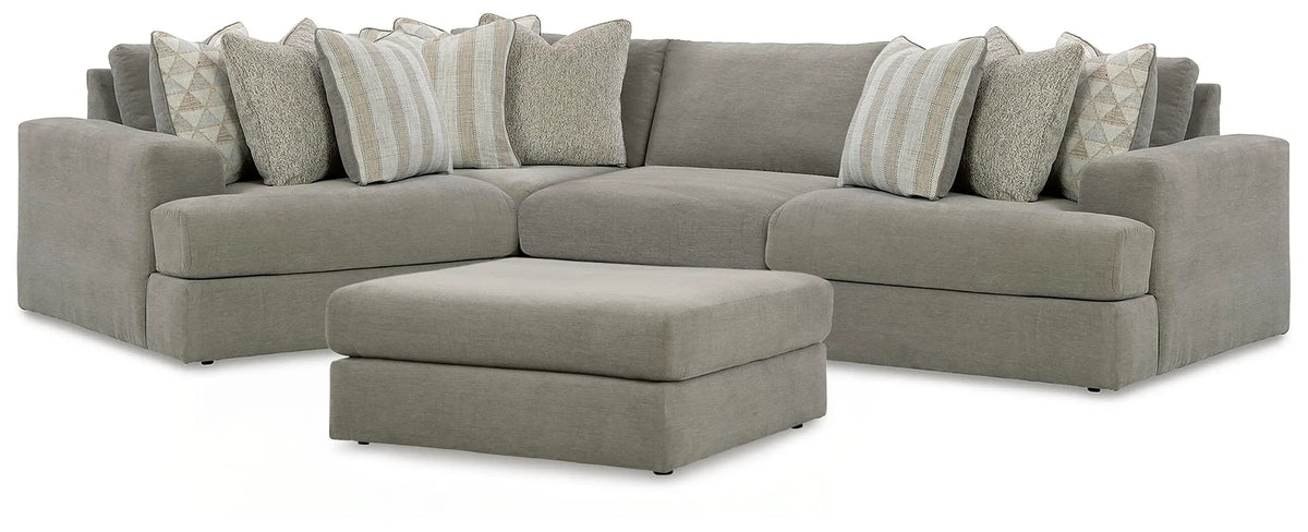 Brinley 4-Piece Sectional and Oversized Accent Ottoman