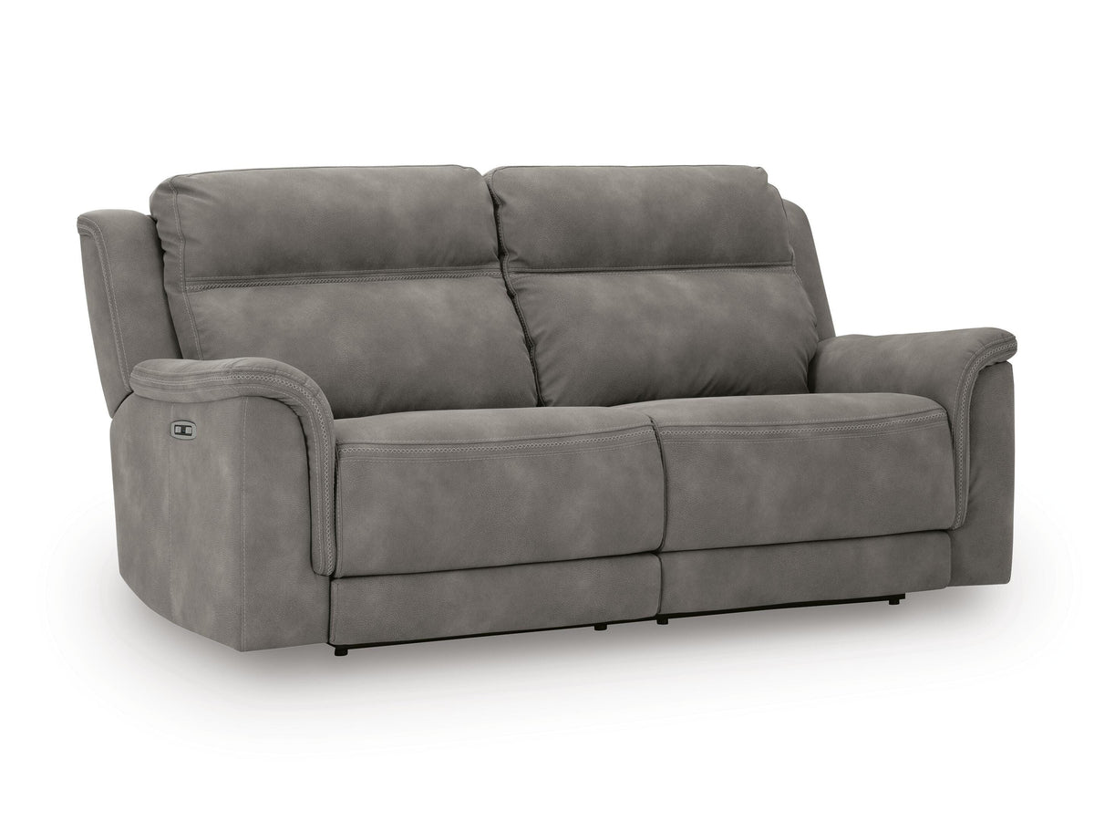 Arlen Power Reclining Sofa with Loveseat and Recliner in Slate