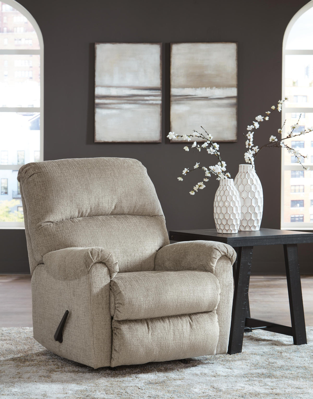 Bexley Sofa and Recliner in Taupe