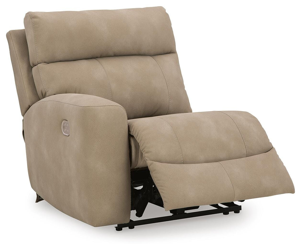 Arlen 6-Piece Power Reclining Sectional in Sand Microfiber