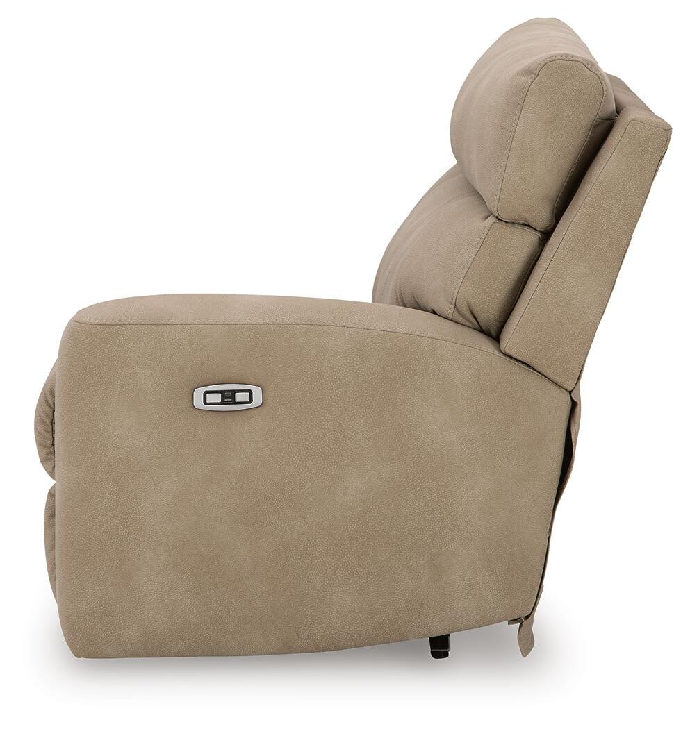 Arlen 6-Piece Power Reclining Sectional in Sand Microfiber