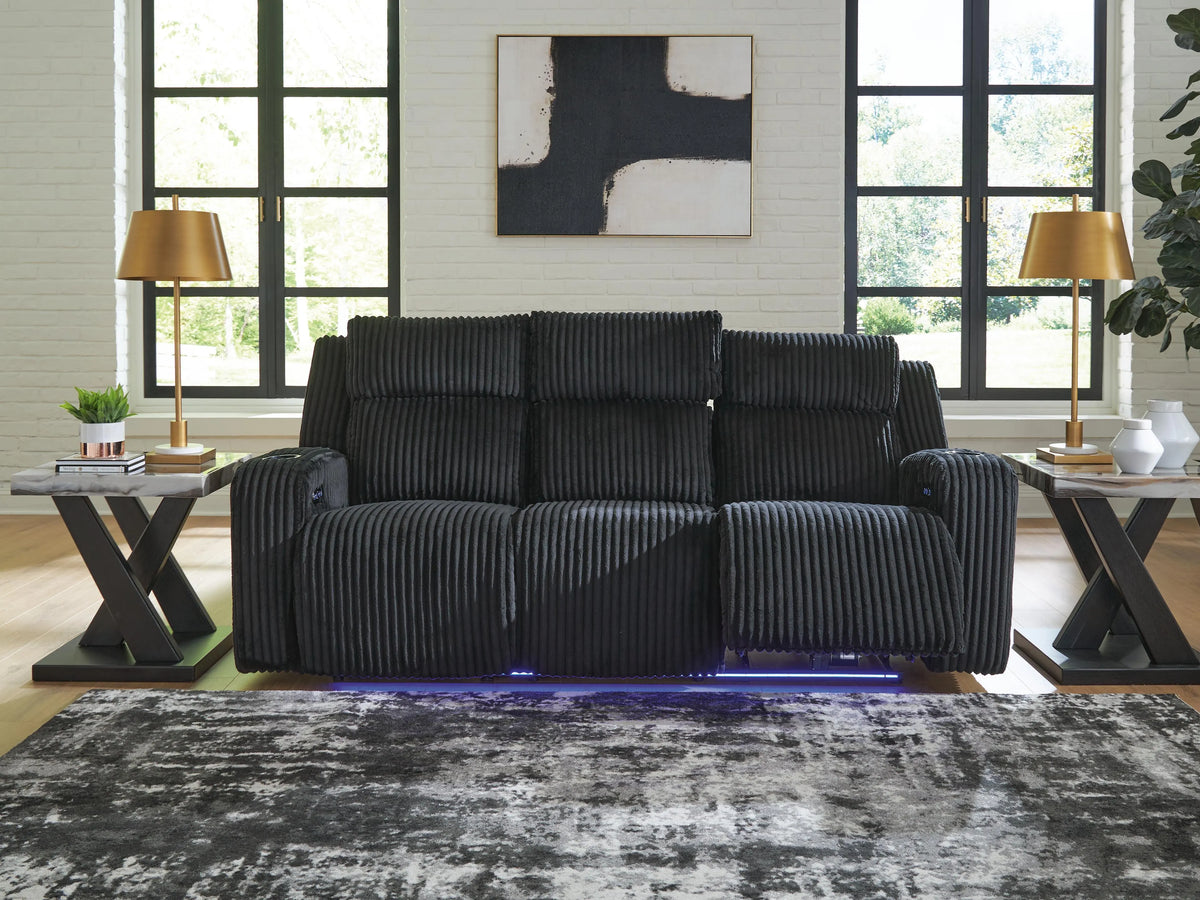Torque Power Reclining Sofa in Black