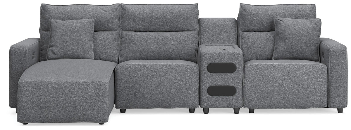 Kade 4-Piece Reclining Sectional with Chaise and Audio Console