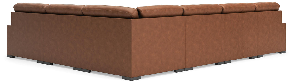 Auvelle 6-Piece Sectional with Chaise in Caramel II
