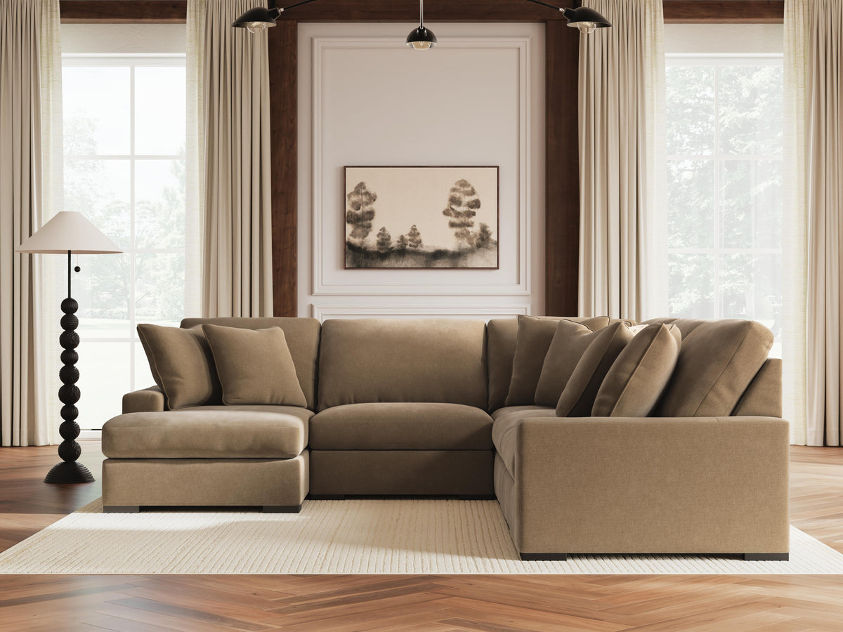 Auvelle 5-Piece Sectional with Chaise in Sable