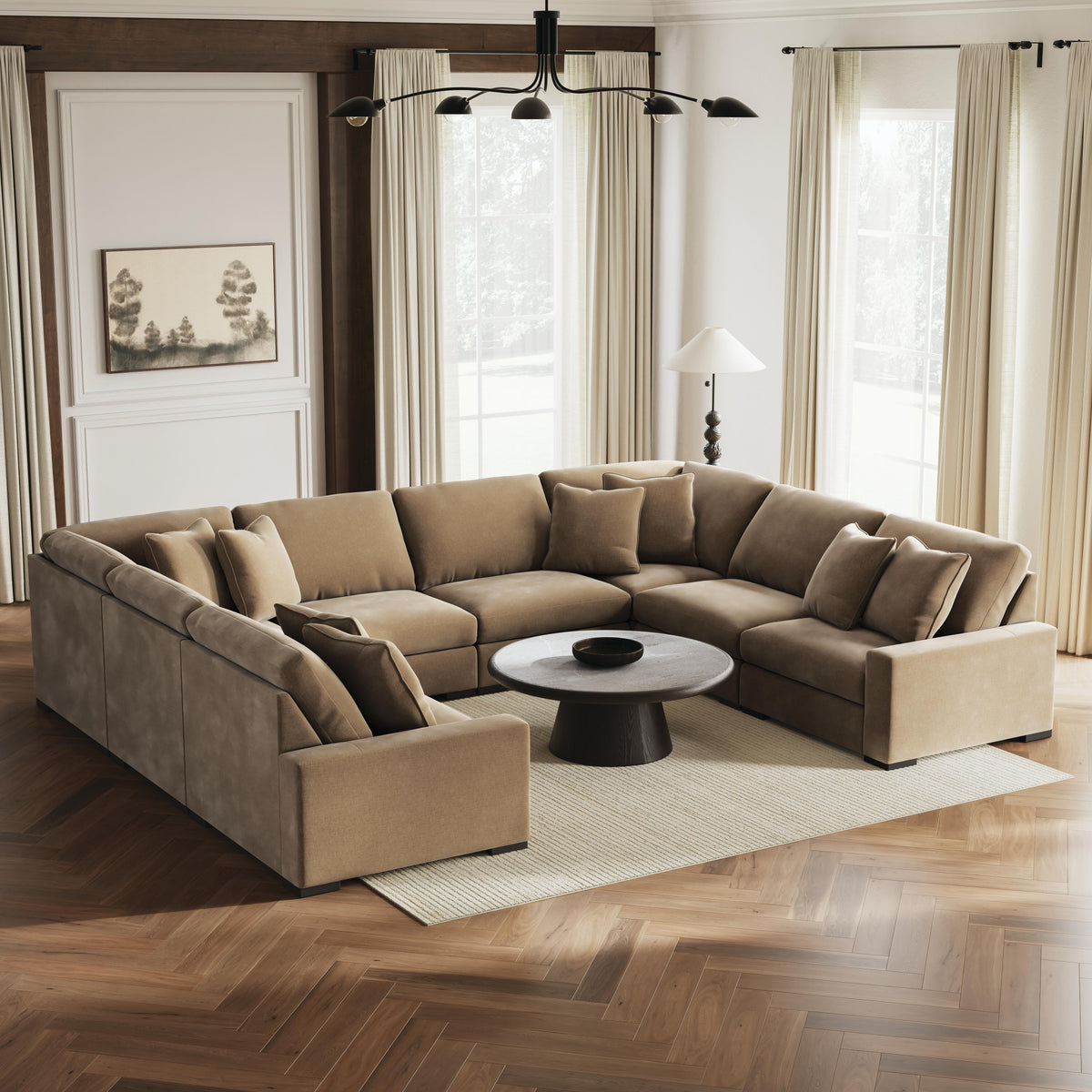 Auvelle 8-Piece Sectional in Sable