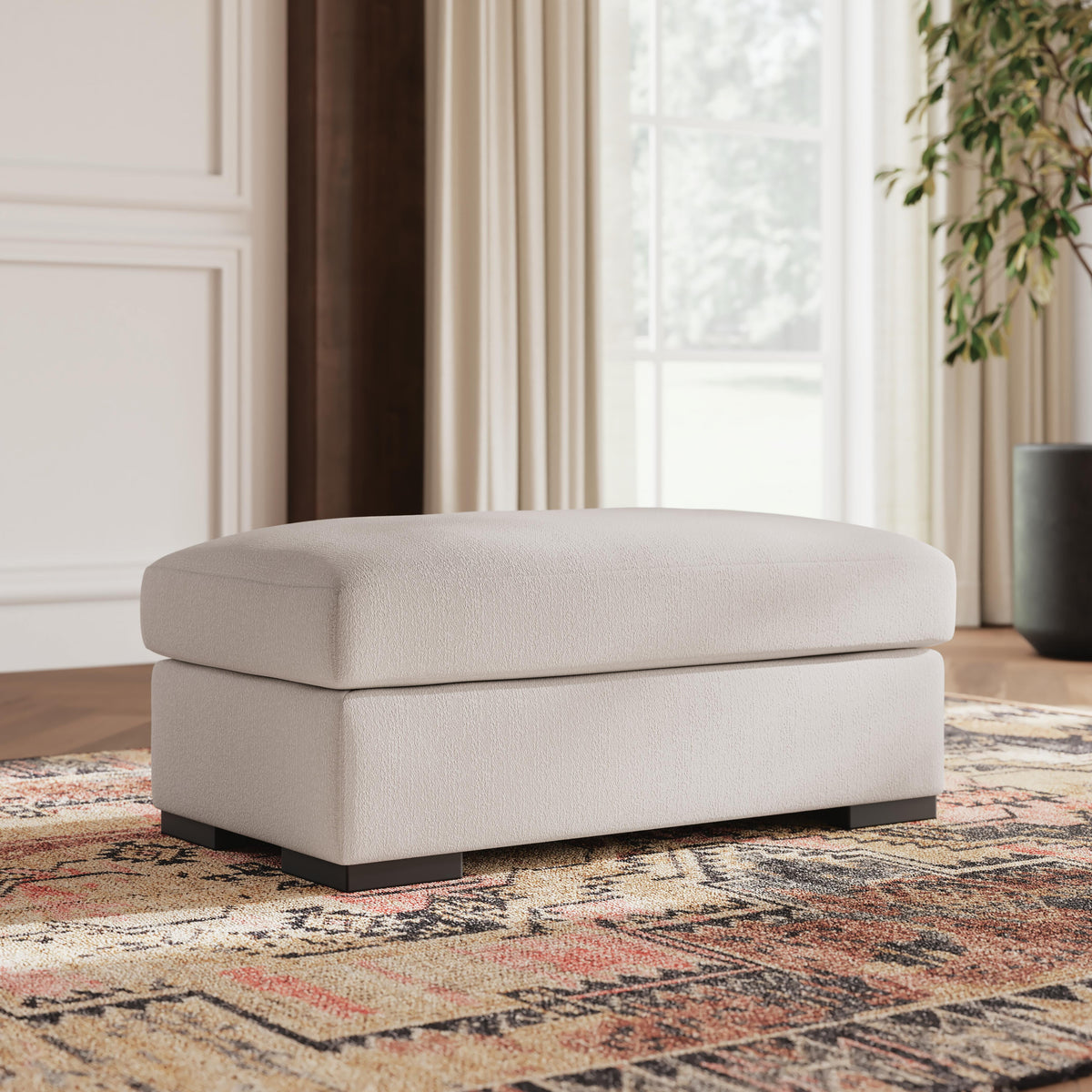 Auvelle Ottoman in Oyster