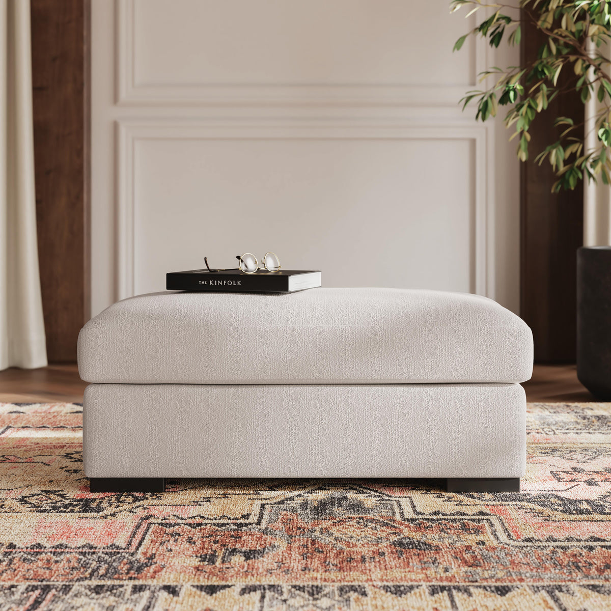 Auvelle Ottoman in Oyster