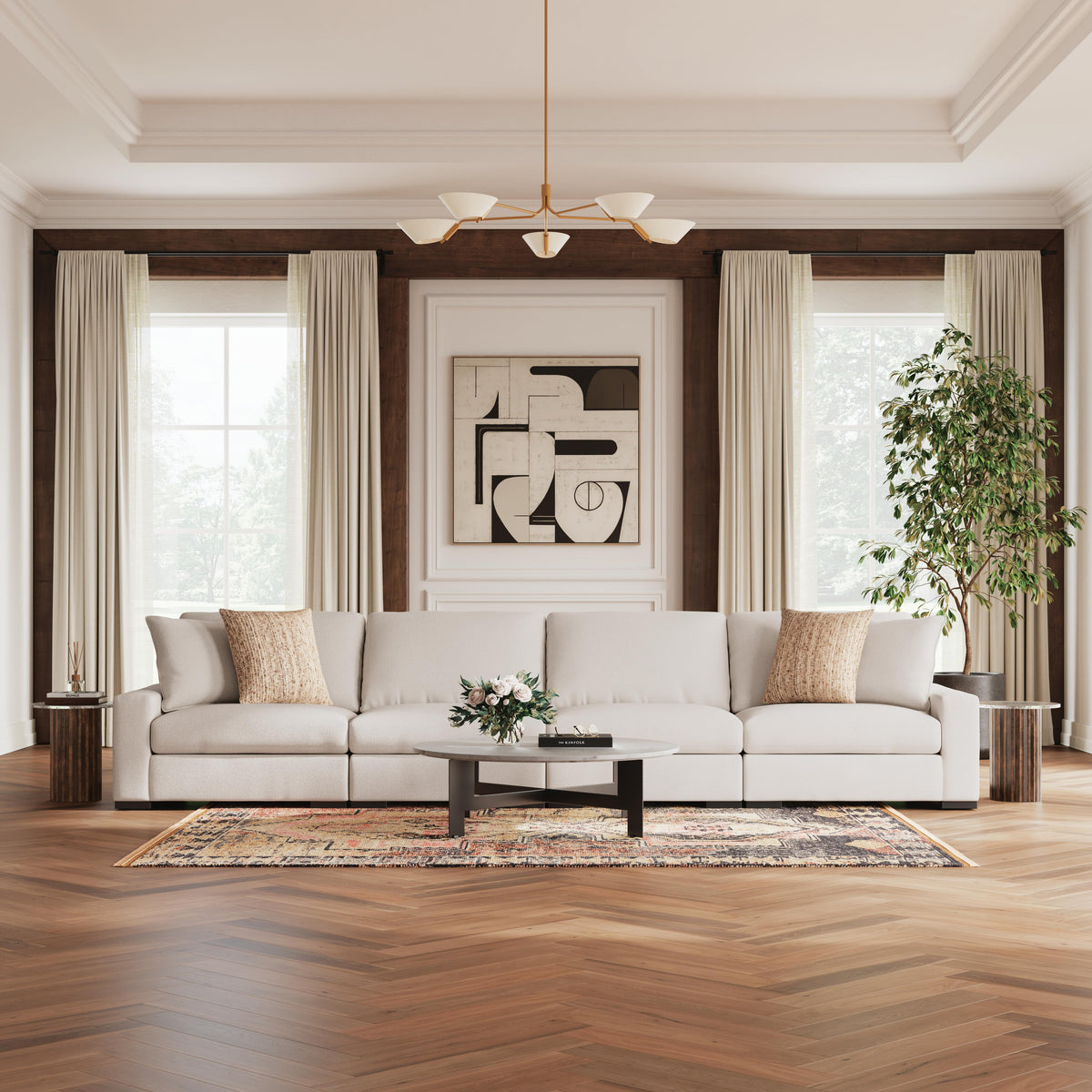 Auvelle 4-Piece Sectional Sofa in Oyster