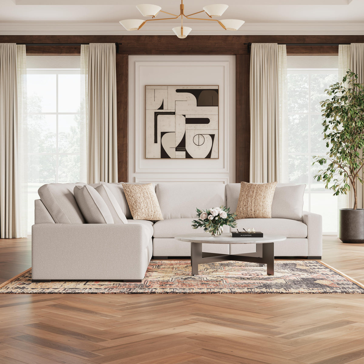 Auvelle 5-Piece Sectional in Oyster