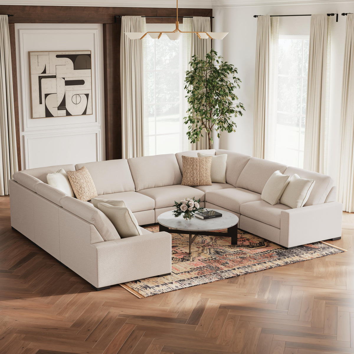 Auvelle 8-Piece Sectional in Oyster