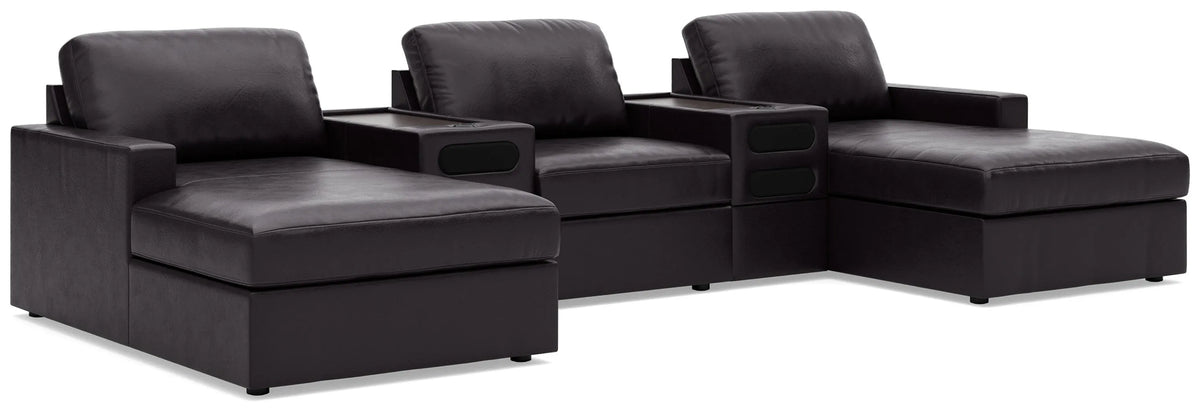 Kade 5-Piece Double Chaise Sectional with Audio Consoles
