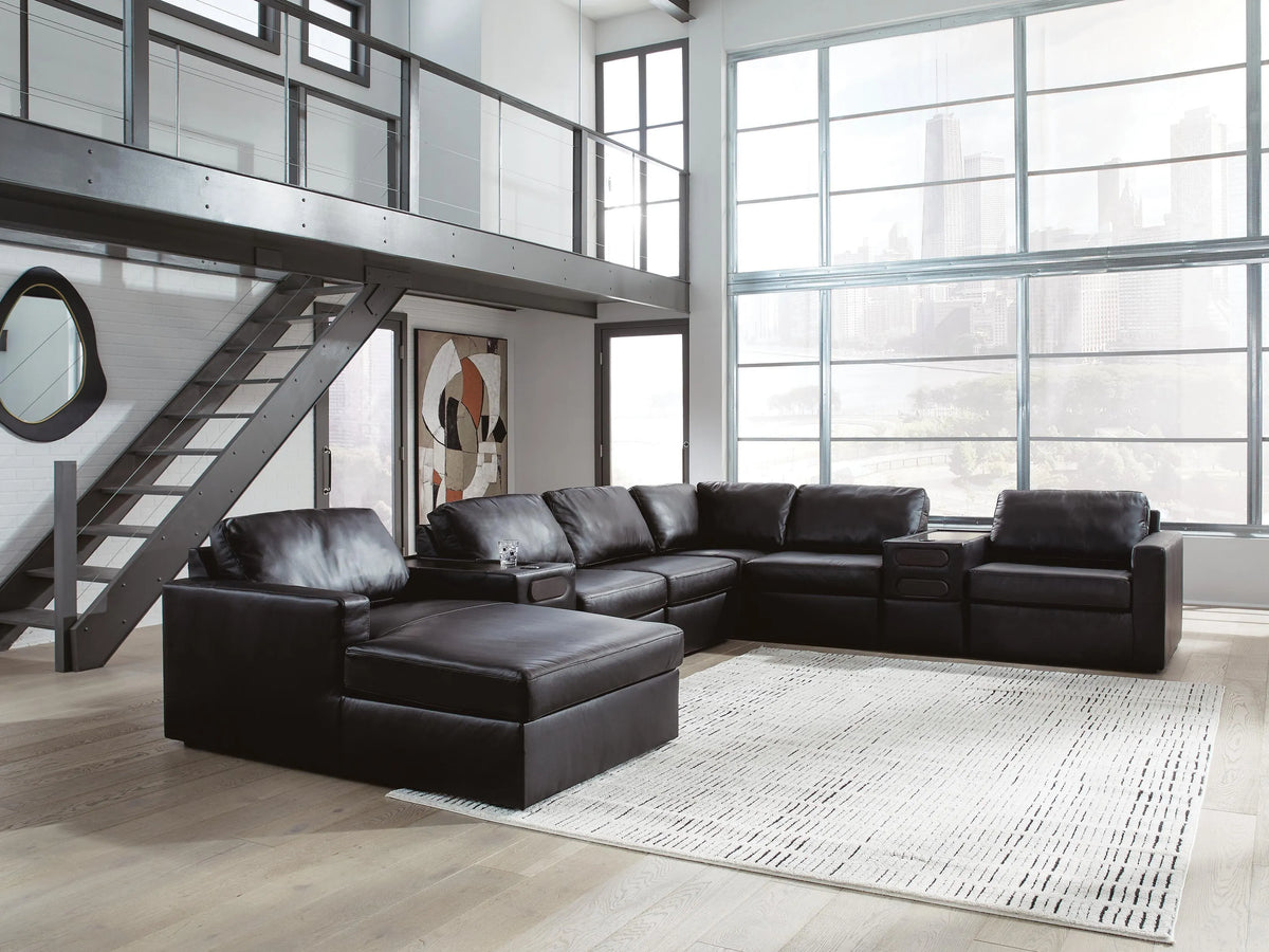 Kade 8-Piece Sectional with Chaise and Audio Consoles II