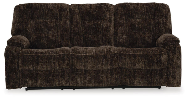 Soundwave Reclining Sofa with Drop Down Table