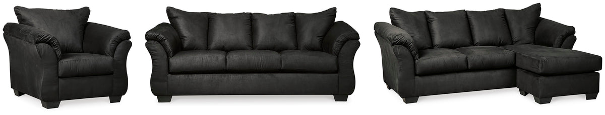 Calder Sofa Chaise with Sofa and Chair
