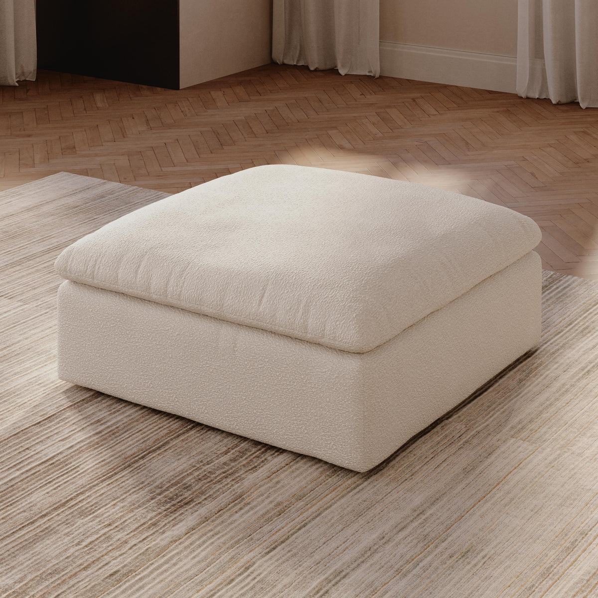 Belmoure Oversized Accent Ottoman in Oyster
