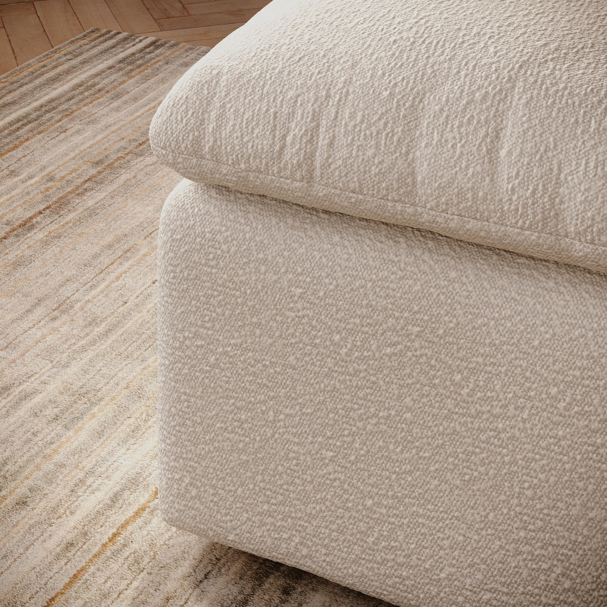 Belmoure Oversized Accent Ottoman in Oyster