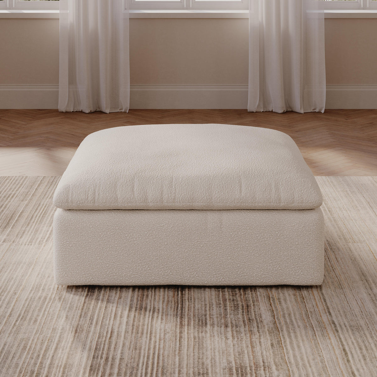 Belmoure Oversized Accent Ottoman in Oyster