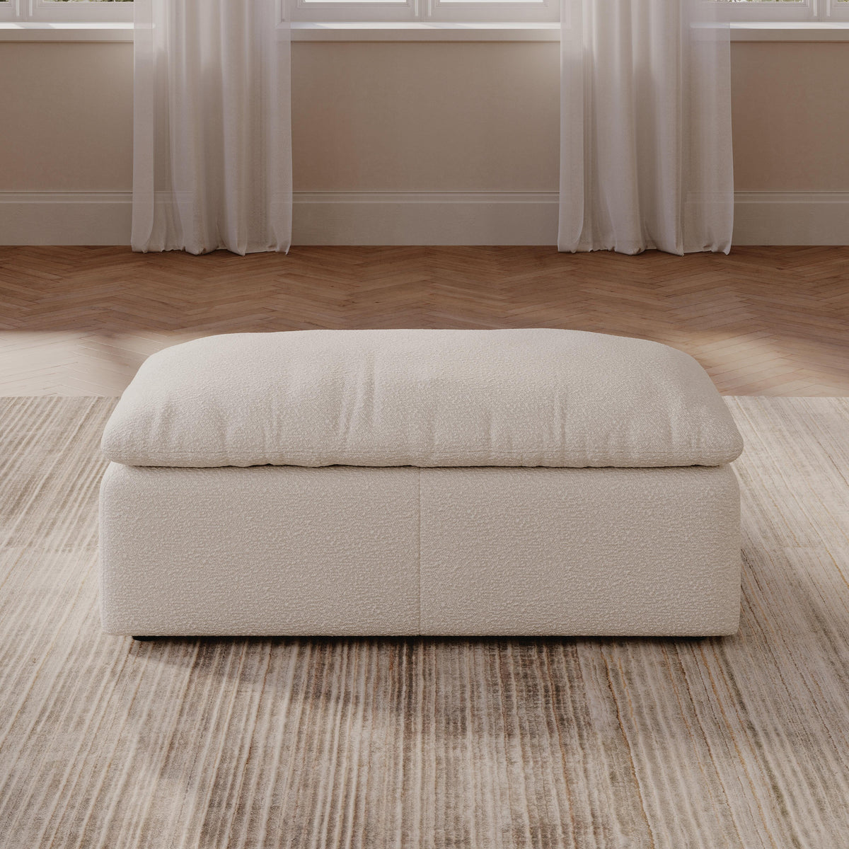 Belmoure Ottoman in Oyster