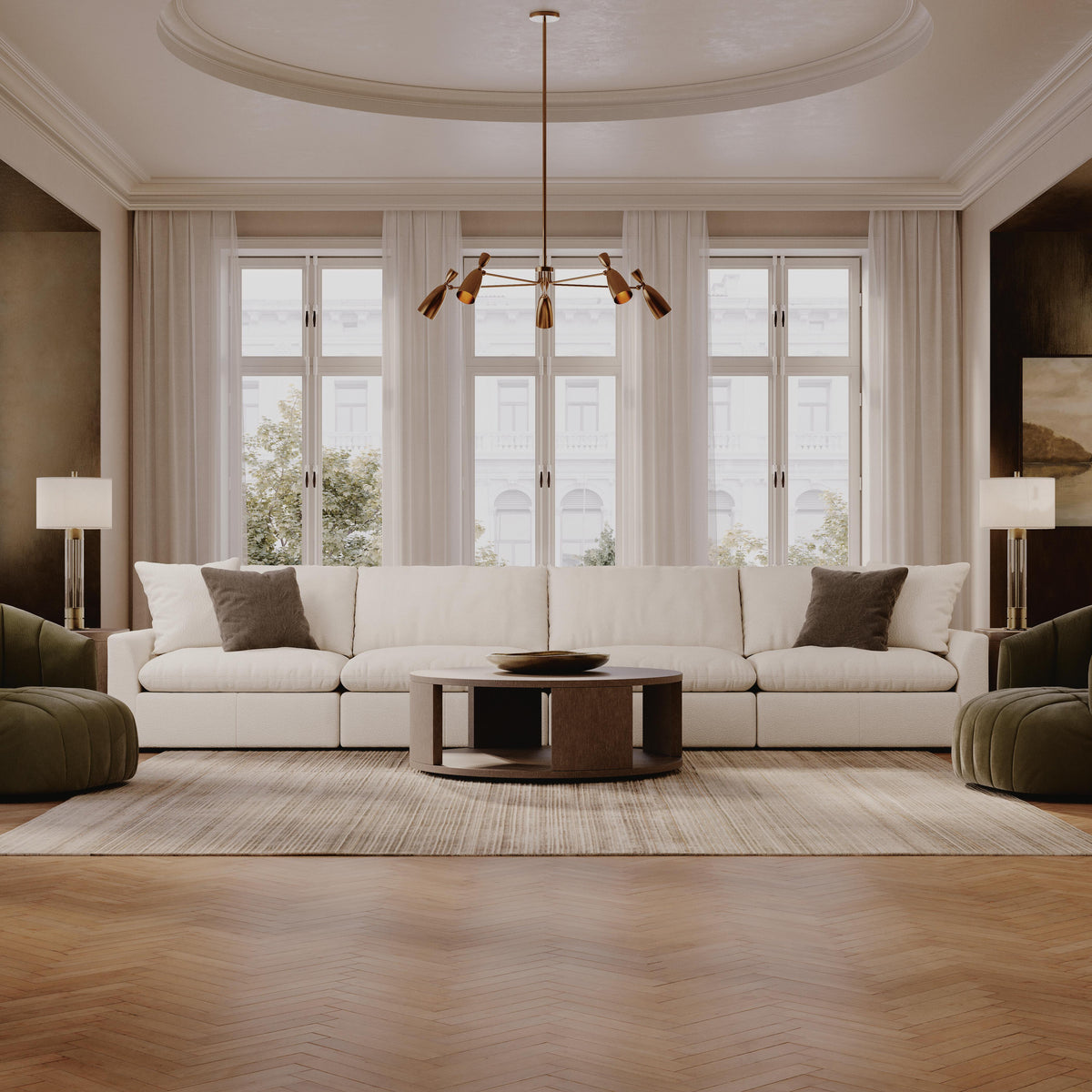 Belmoure 4-Piece Sectional Sofa in Oyster