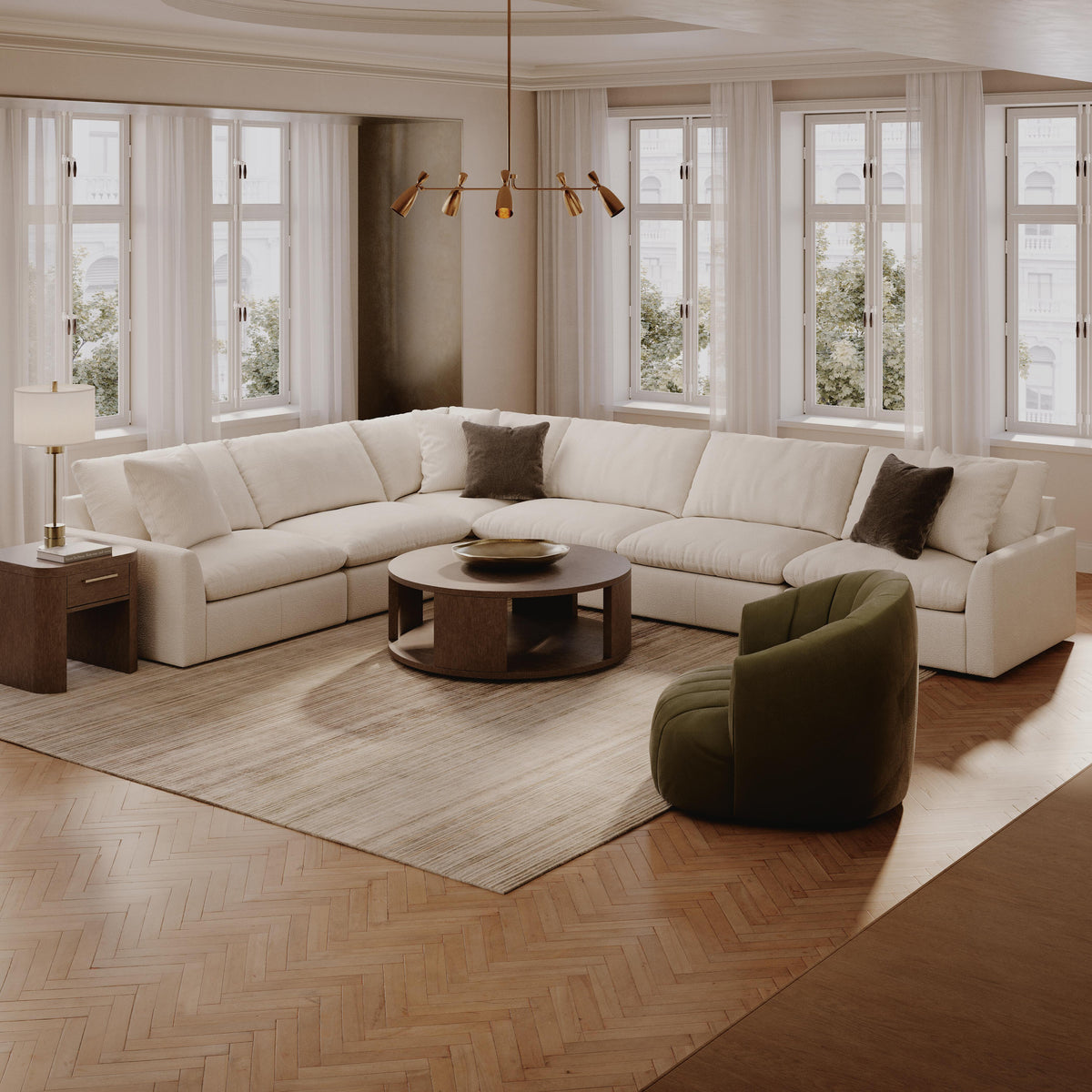 Belmoure 6-Piece Sectional in Oyster II