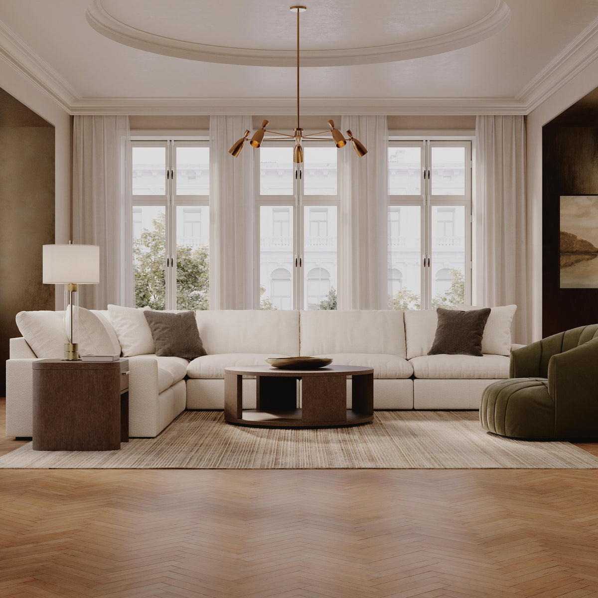 Belmoure 6-Piece Sectional in Oyster II