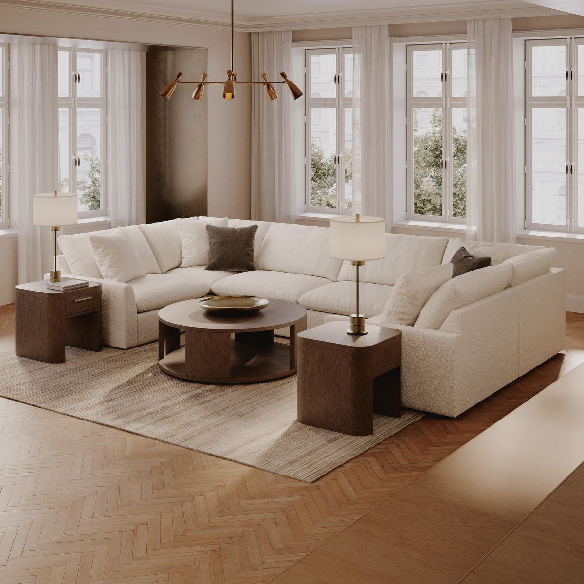 Belmoure 6-Piece Sectional in Oyster