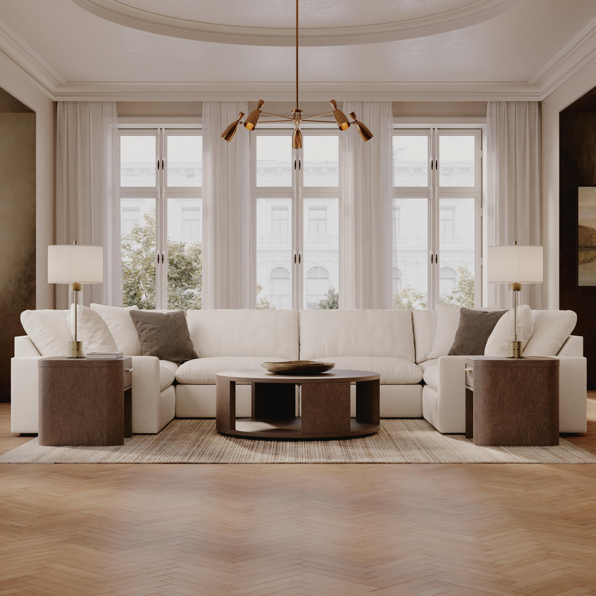 Belmoure 6-Piece Sectional in Oyster