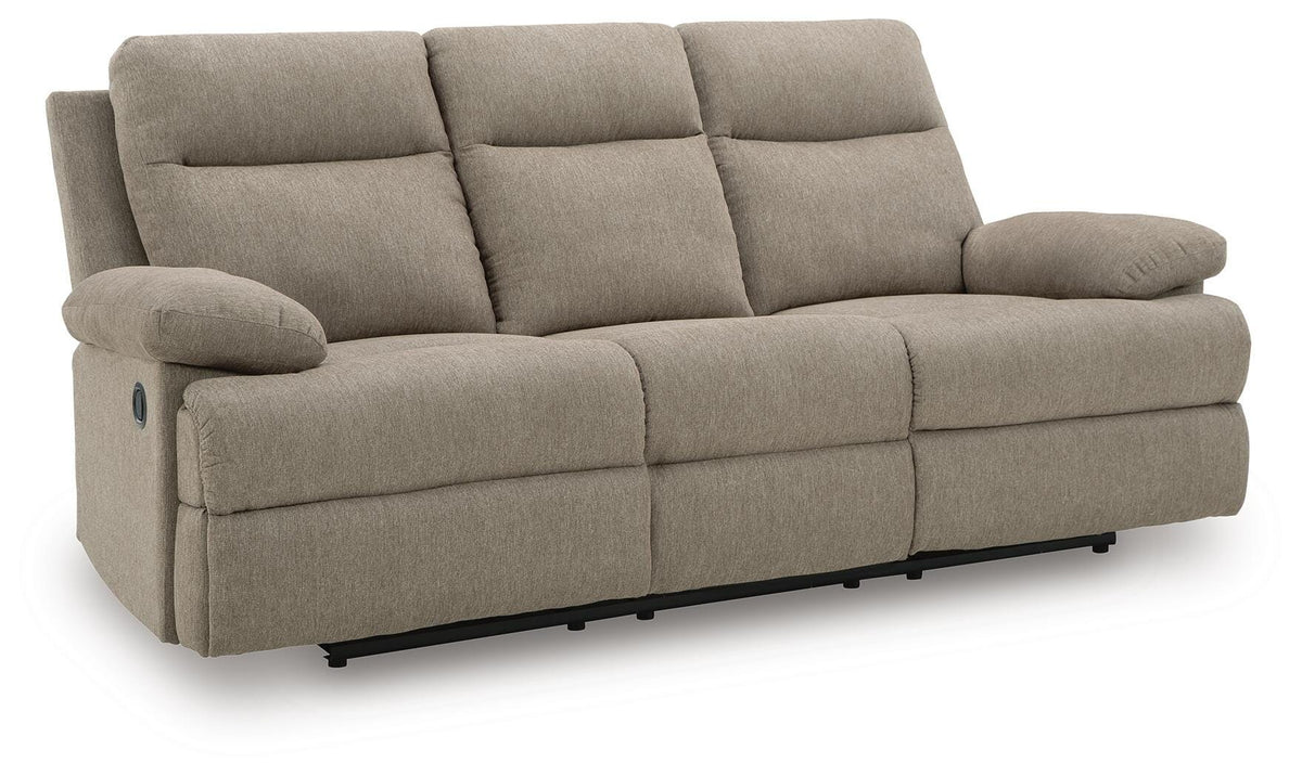 Verrin Reclining Sofa with Drop Down Table in Mocha