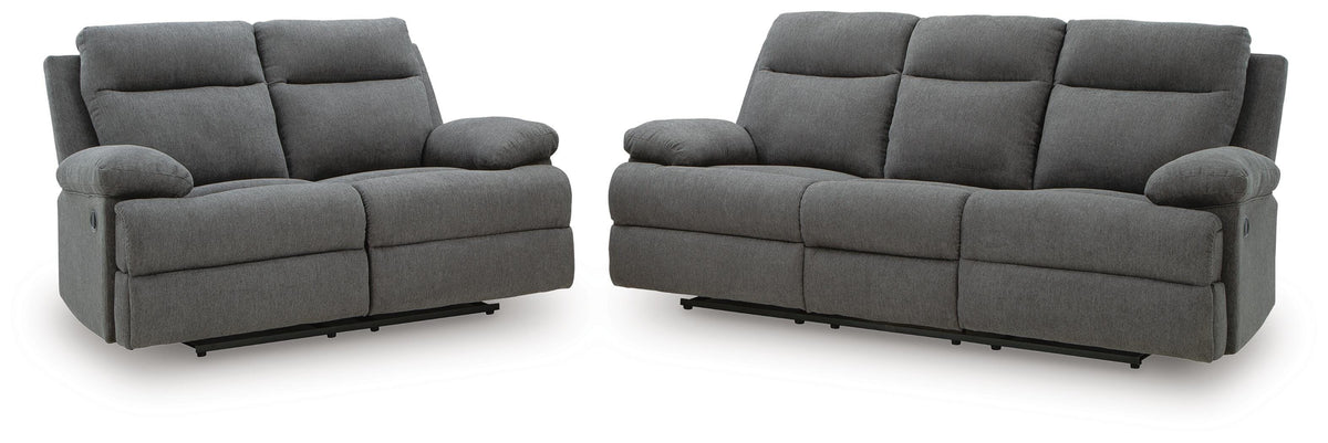 Verrin Reclining Sofa and Loveseat in Charcoal