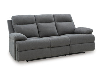 Vantis Reclining Sofa with Drop Down Table in Charcoal