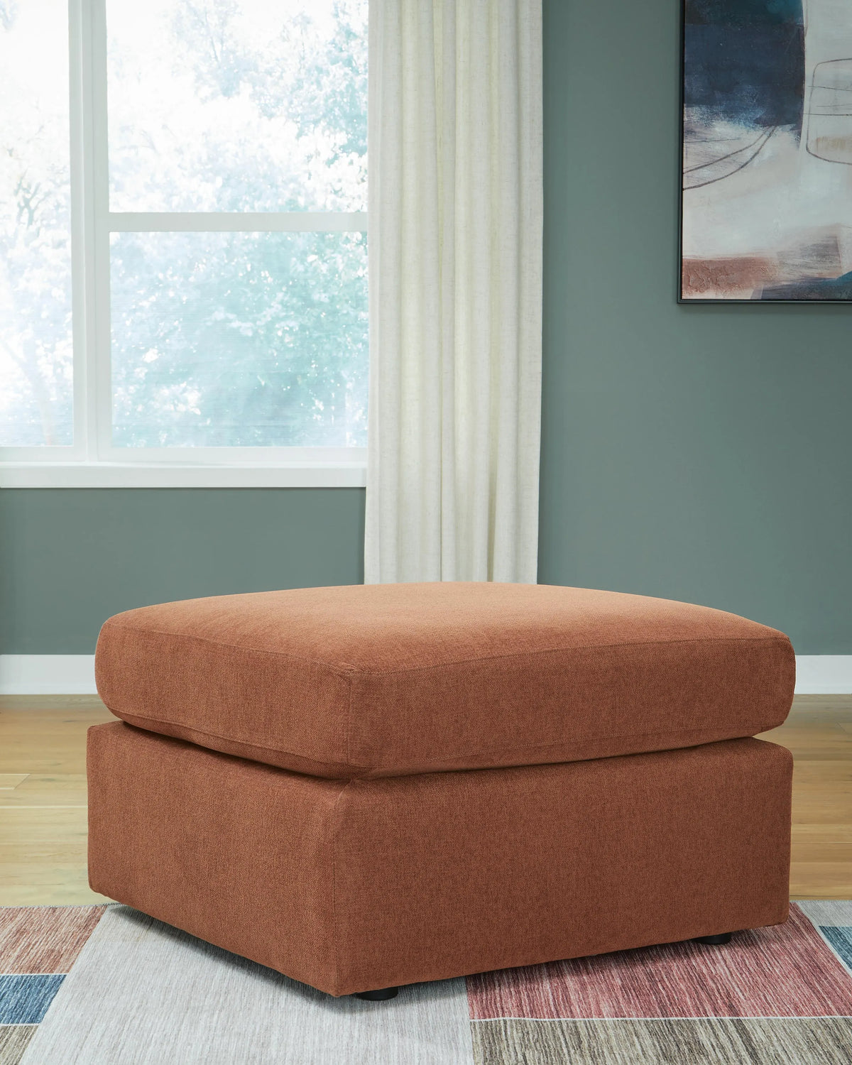 Marlow Oversized Accent Ottoman in Spice