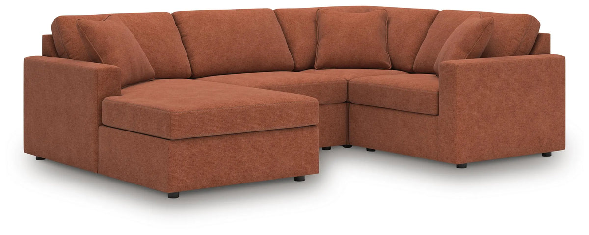 Marlow 4-Piece Sectional with Chaise in Spice VIII