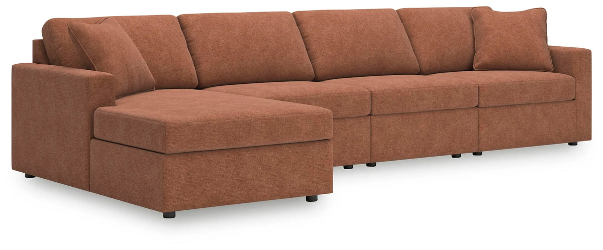 Marlow 4-Piece Sectional with Chaise in Spice VI