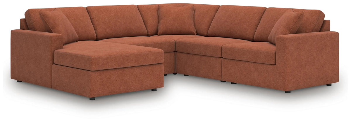 Marlow 5-Piece Sectional with Chaise in Spice II