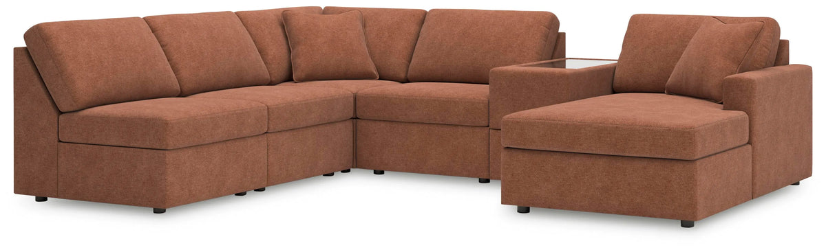 Marlow 6-Piece Sectional with Chaise in Spice