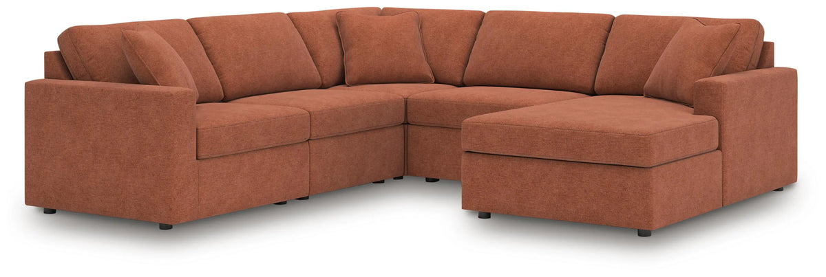 Marlow 5-Piece Sectional with Chaise in Spice
