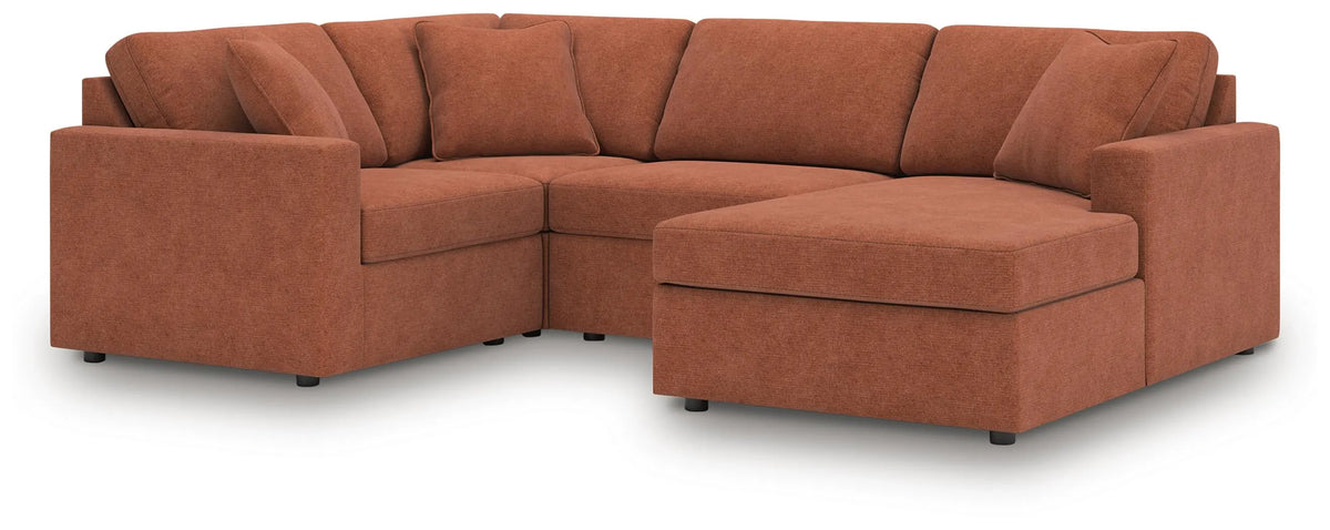 Marlow 4-Piece Sectional with Chaise in Spice IX