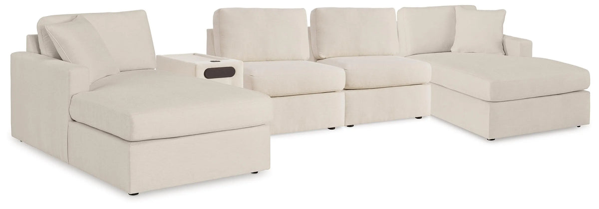 Marlow 5 Piece Sectional with Audio Console in Oyster