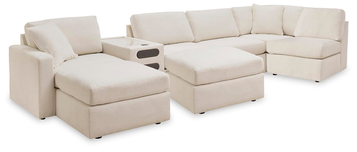 Marlow 6-Piece Sectional and 2 Ottomans in Oyster II