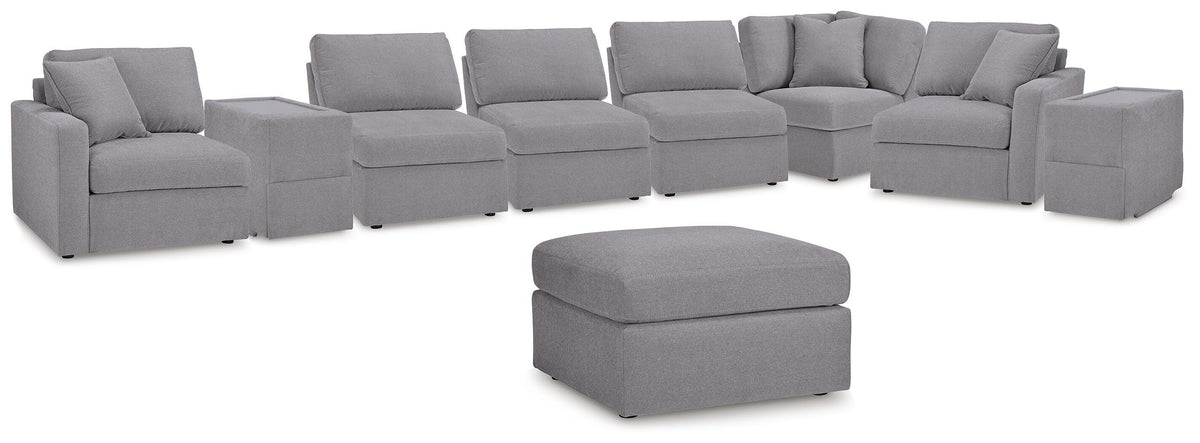 Marlow 8-Piece Sectional and Ottoman in Granite