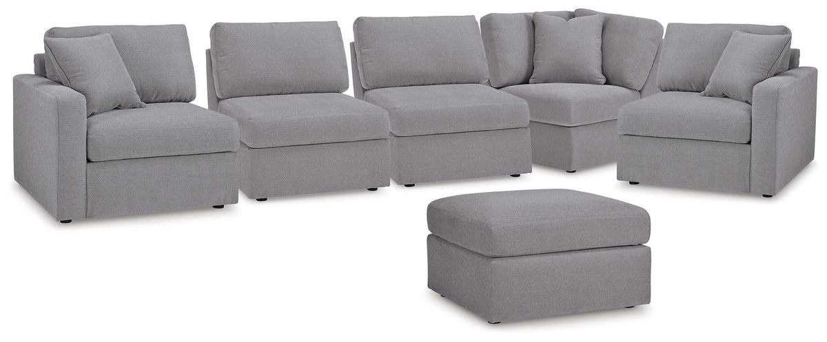 Marlow 5-Piece Sectional and Ottoman in Granite
