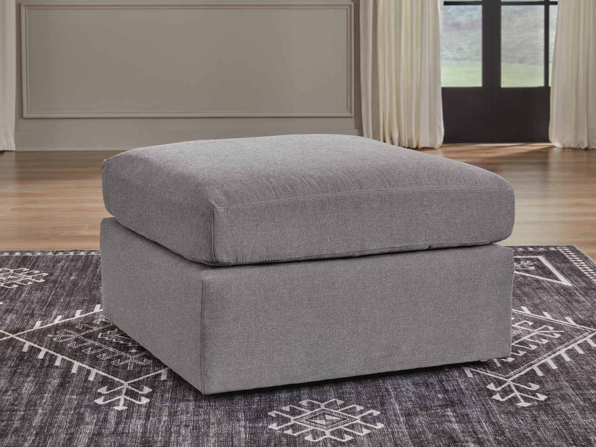 Marlow Oversized Accent Ottoman in Granite